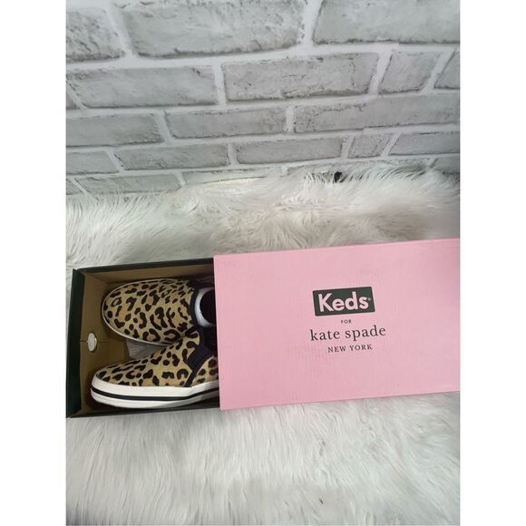 New Keds For Kate Spade Double Decker Leopard Calf Hair Mule Size 10